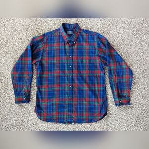 Vintage Sir Pendleton Shirt Blue Plaid Long Sleeve Shirt Men's Size XL USA Wool